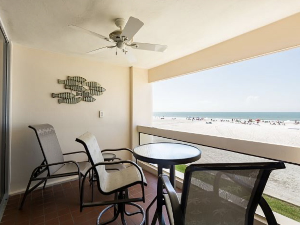 Views of the gulf from the bedroom and living room